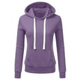 thumbnail image 1 of Womens Fall Fashion 2023 Clearance! VERUGU Hoodies for Women Fashion Casual Sweatshirt Patchwork Blouse Pullove Purple L, 1 of 3