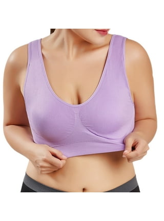 LELINTA Women Adjustable Front Cross Side Buckle Lace Sports Lounge Bra  Yoga Workout Activewear Black/Apricot/Purple 