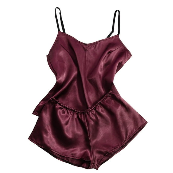 Lindreshi Womens Pajamas Sets Satin Silk Pajamas Bow Nightdress Lingerie Women Underwear Sleepwear Satin