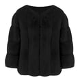 thumbnail image 1 of Black and Friday Women Warm Plus Size Casual 2023 Fall Coat Faux Coat Winter Clothes Long Sleeve Hoodless Casual Jackets Lady Fashion Black XXXL, 1 of 3