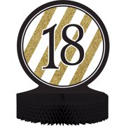 Black and Gold 18th Birthday Centerpiece