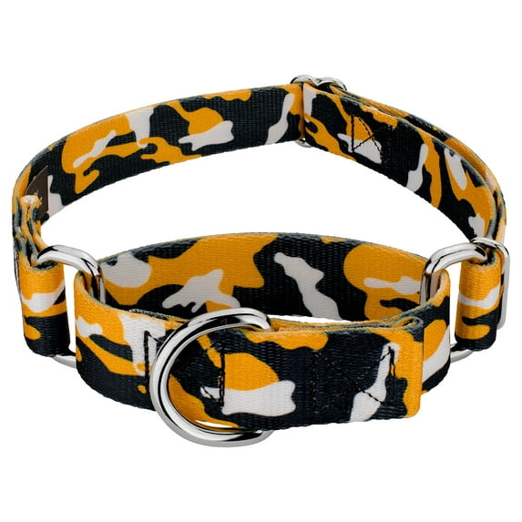 Country Brook Petz® Black and Gold Camo Martingale Dog Collar Limited Edition, Extra Small