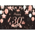 thumbnail image 1 of Black and Gold Dirty 30 Backdrop 30th Birthday Party Background Women Men Dirty Thirty Cake Table Banner with Copper Grommets, 1 of 6
