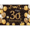 thumbnail image 1 of Black and Gold Dirty 30 Backdrop 30th Birthday Party Background Women Men Dirty Thirty Cake Table Banner with Copper Grommets, 1 of 6