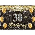 thumbnail image 1 of Black and Gold Dirty 30 Backdrop 30th Birthday Party Background Women Men Dirty Thirty Cake Table Banner with Copper Grommets, 1 of 6