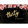 thumbnail image 1 of Black and Gold Dirty 30 Backdrop 30th Birthday Party Background Women Men Dirty Thirty Cake Table Banner with Copper Grommets, 1 of 6