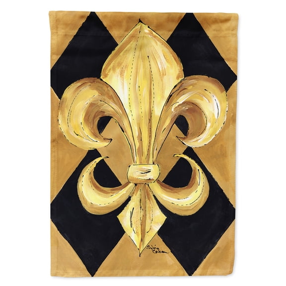 Black and Gold Fleur de lis New Orleans Garden Flag