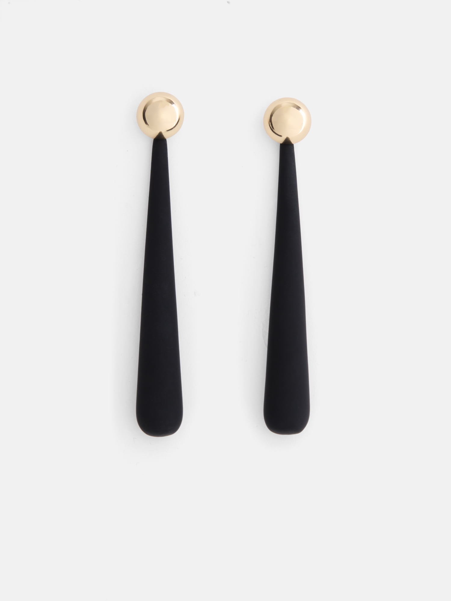 Scoop Women's Front Back Teardrop Earrings, Black and Gold