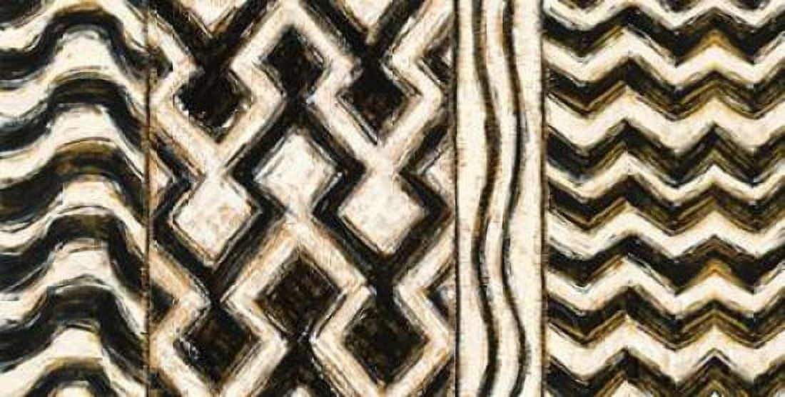 Black and Gold Geometric VII Canvas Art - Shirley Novak (24 x 48)