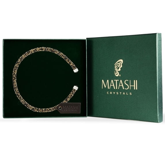 Black and Gold Glittery Luxurious Crystal Bangle Bracelet