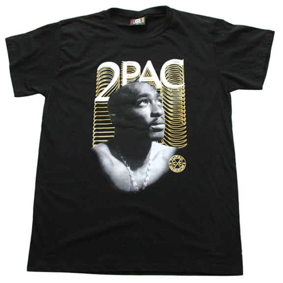 Black and Gold Graphic Men's Black T-Shirt - M