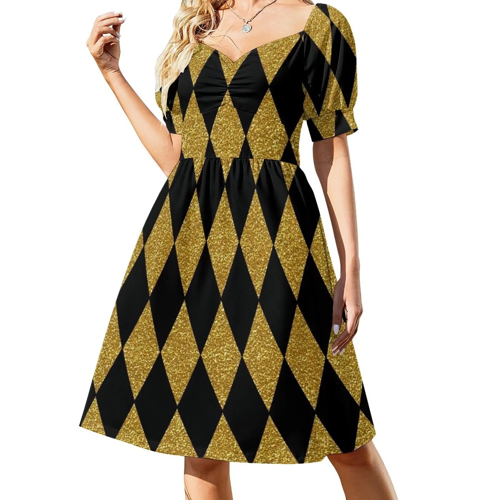 Black and Gold Harlequin Dress elegant women's sets party dress women elegant luxury - Walmart.com Black and Gold Harlequin Dress elegant women's sets party dress women elegant luxury - Walmart.com