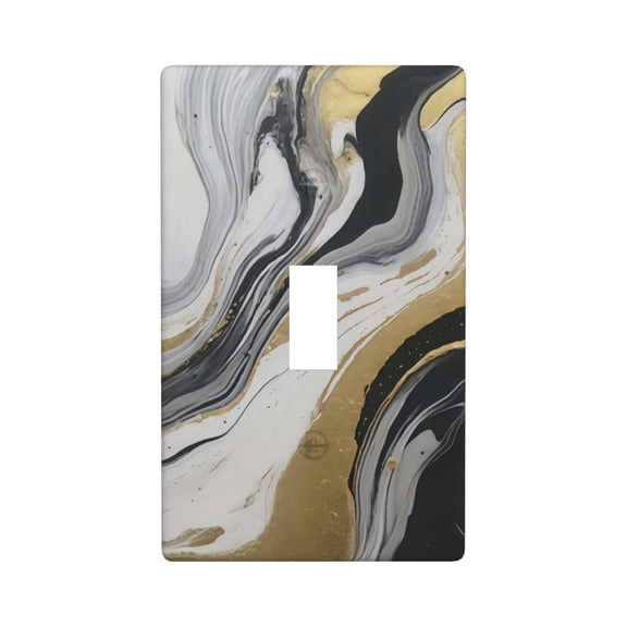 Black and Gold Light Switch Cover Plates Single Toggle Wall Plate Decorative 1-Gang Christmas Decor Lightswitch Cover