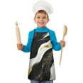 thumbnail image 1 of Black and Gold Marble Layered Waves Pattern Kids Aprons for Girls and Boys,Adjustable Neck Strap Toddler Aprons for Kids Cooking Baking, 1 of 6