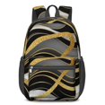 thumbnail image 1 of Black and Gold Marble Pattern 17" Waterproof Oxford School Backpacks for Teens, S-Shape Padded Straps, for School, Travel, Hiking, Camping, 1 of 5