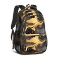 thumbnail image 1 of Black and Gold Marble Pattern Backpack for School, Cute School Bag with Adjustable Shoulder Straps and Padded Back, 16.9"x12.6"x5.9", 1 of 5