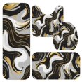 thumbnail image 1 of Black and Gold Marble Pattern Bathroom Rug Set 4 Piece,Includes Contour,Lid Cover,Bath Mat,Non-Slip Extra Soft Absorbent Washable, 1 of 5