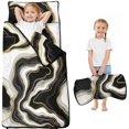 thumbnail image 1 of Black and Gold Marble Pattern Teens Toddler Nap Mat with Pillow, Sleeping Mat Bag for Preschool Daycare 50"x20", 1 of 4