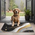 thumbnail image 1 of Black and Gold Marble Pattern Washable Non Slip Indoor Door Mat, Decorative Entry Rug for Entrance, Bedroom, Kitchen, Bathroom, 20"x32", 1 of 6