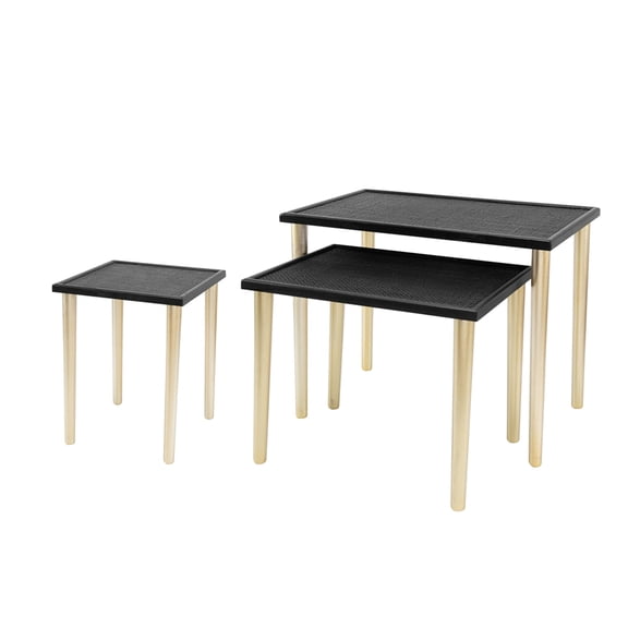 Black and Gold Nesting Set / In Living Room Decor / Adaptable Surface