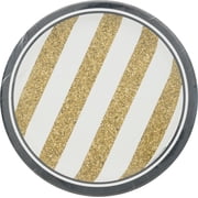 Black and Gold Round Paper Dessert Plates 8 Count for 8 Guests