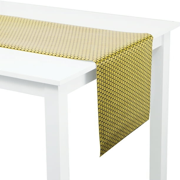 Black and Gold Sequin Plastic Table Runners, 3 Count