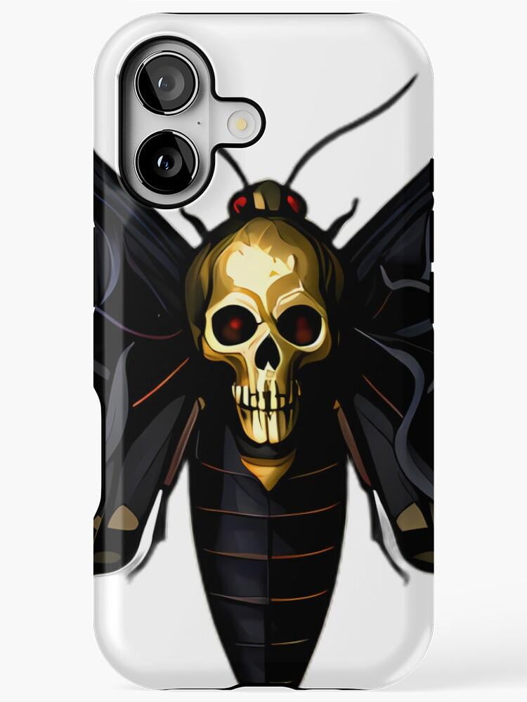 Black and Gold Skull-Headed Moth Tough Case for Apple iPhone Series ...