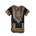 thumbnail image 1 of Black and Gold Traditional African Print Dashiki Shirt, 1 of 10