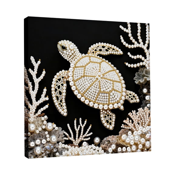 Black and Gold Wall Art Sea Turtle Decor Adult Craft Kit Diy Project for Home and Office Decor