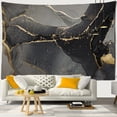 thumbnail image 1 of Black and Gold art Abstraction Tapestry Wall Hanging Gold Marble Bohemian Hippie Psychedel, 1 of 4