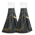thumbnail image 1 of Black and Golden Marble 2pcs Bathroom Hanging Towels Velcro Soft Hand Towel Absorbent Tie Towels for Kitchen Toilet Tea Bar Washcloth, 1 of 7