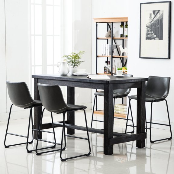 Black and Gray Color - Intimate Dinner Gathering Setup - Dining Room Function - Seats 4 with Ease