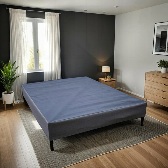 Black and Gray Full Foundation with Heavy Duty Frame & Box Spring