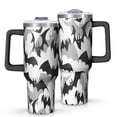 thumbnail image 1 of Black and Gray Halloween Bats Tumbler with Handle and Lid,40oz Double Wall Vacuum Insulated Tumbler,Cups Gift for Women and Men, 1 of 7