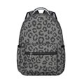 thumbnail image 1 of Black and Gray Leopard Print Backpack for School, Cute School Bag with Adjustable Shoulder Straps and Padded Back, 15.3"x11"x7.1", 1 of 5