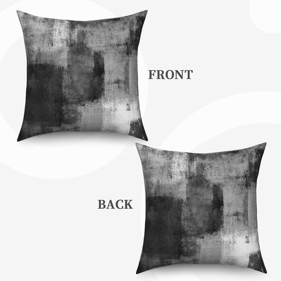 Black and Gray Throw Pillow Covers Set of 2 Abstract Art Painting Modern Decorative Pillow Covers Throw Pillows for Couch Sofa Bedroom,18x18