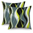 thumbnail image 1 of Black and Green White Pillow Cover 16x16 Set of 2,Modern Geometric Lines Cushion Cases for Couch Sofa Bed Home Decor, 1 of 6