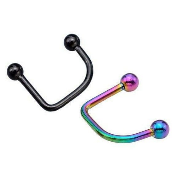 Black and Multi-Color Lippy Loop 16g 3/8 Lippy Loop Labret 2pk