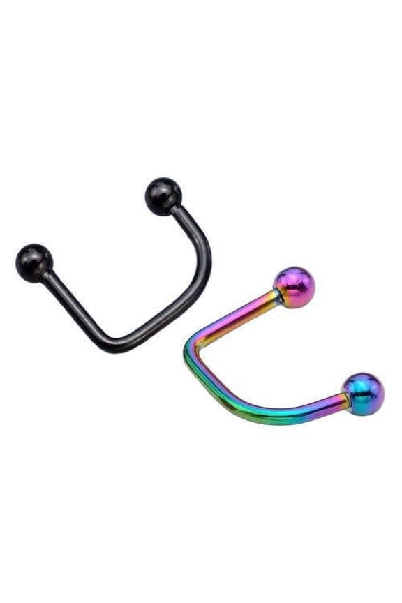 Black and Multi-Color Lippy Loop 16g 3/8 Lippy Loop Labret 2pk