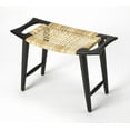 thumbnail image 1 of Black and Natural Cane Woven Stool, 1 of 4