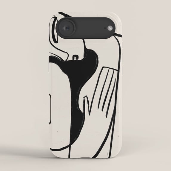Black and Off-White Abstract Face and Hands Tough Case for Apple iPhone ...
