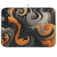 thumbnail image 1 of Black and Orange Dish Drying Mat Microfiber Kitchen Pad Large Counter Absorbent Dish Mats Drainer Rack 16"x18", 1 of 7