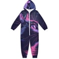 thumbnail image 1 of Black and Pink Cat Profile One Piece Pajamas Soft Jumpsuit Cozy Sleep and Play Romper Zipper and Pockets 7-8T, 1 of 8