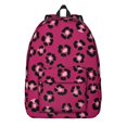 thumbnail image 1 of Black and Pink Leopard Print Backpack for School, Cute School Bag with Adjustable Shoulder Straps and Padded Back, 15.7"x11.8"x5.5", 1 of 5