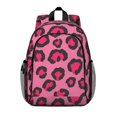 thumbnail image 1 of Black and Pink Leopard Print Backpack for School, Cute School Bag with Adjustable Shoulder Straps and Padded Back, 15"x11.42"x5.5", 1 of 5
