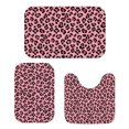 thumbnail image 1 of Black and Pink Leopard Print Bathroom Rug Set 3 Piece,Non-Slip Bath Mat Set with U-Shaped Contour and Runner Soft Absorbent Washable, 1 of 5
