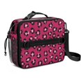 thumbnail image 1 of Black and Pink Leopard Print Insulated Lunch Bag with Shoulder Strap and Bottle Holder,Bento School Lunch Bag Box,11x9.5x3.5 Inches, 1 of 5