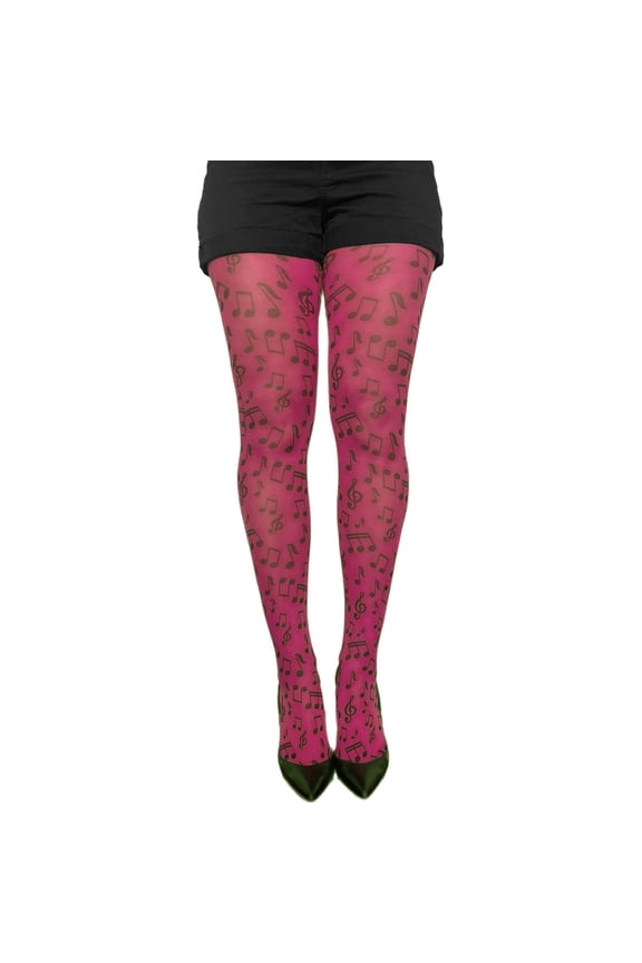 Black and Pink Patterned Tights Music for all Women