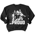 thumbnail image 1 of Black and Proud Black History Month Crewneck Sweatshirt, M, Black, 1 of 6