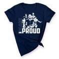 thumbnail image 1 of Black and Proud Black History Month Women's T-shirt, S, Navy, 1 of 6